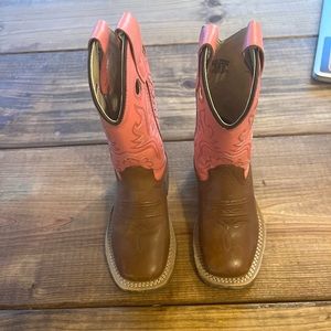 Old West Pink Girls Square Toe Cowgirl Toddler Size 9 Boots